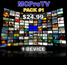 MCProTV Pack #1 services for up to 1 devices.