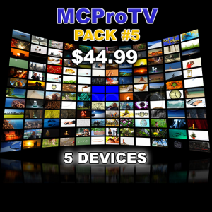 MCProTV Pack #5 services for up to 5 devices.
